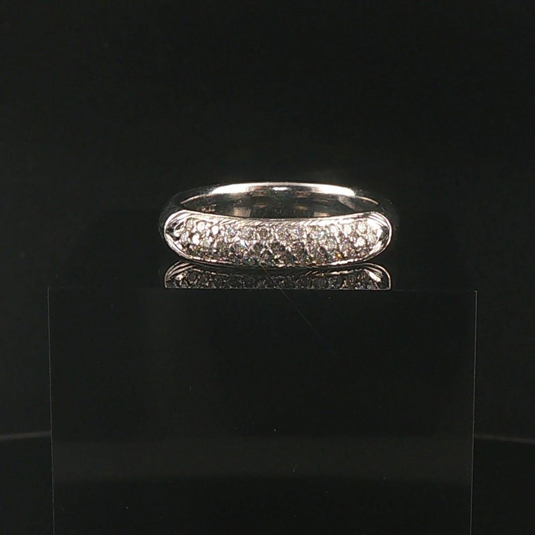 Platinum 950 and 0.50cttw Pave Set Diamond Solid Men's Band Ring Size 10.5