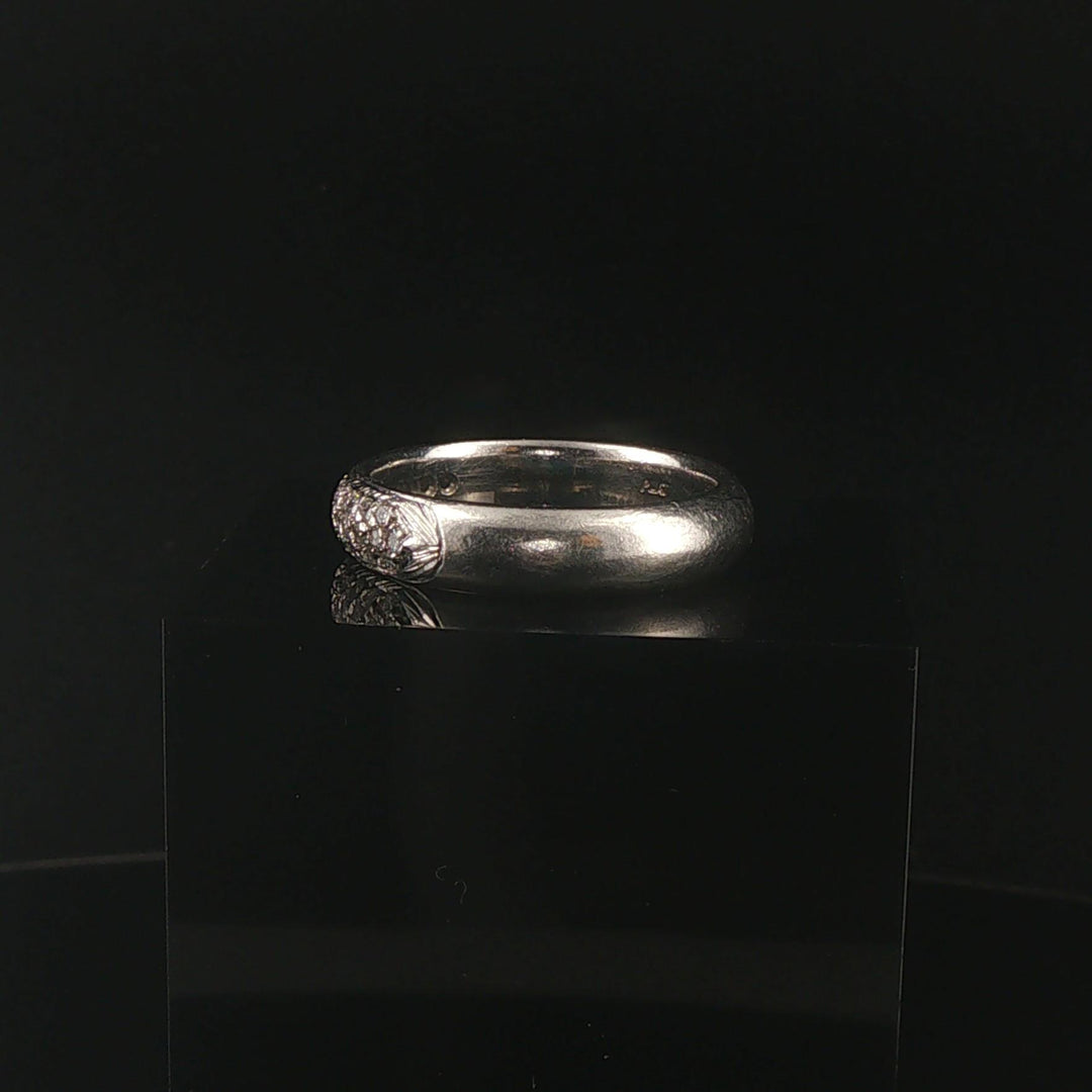 Platinum 950 and 0.50cttw Pave Set Diamond Solid Men's Band Ring Size 10.5