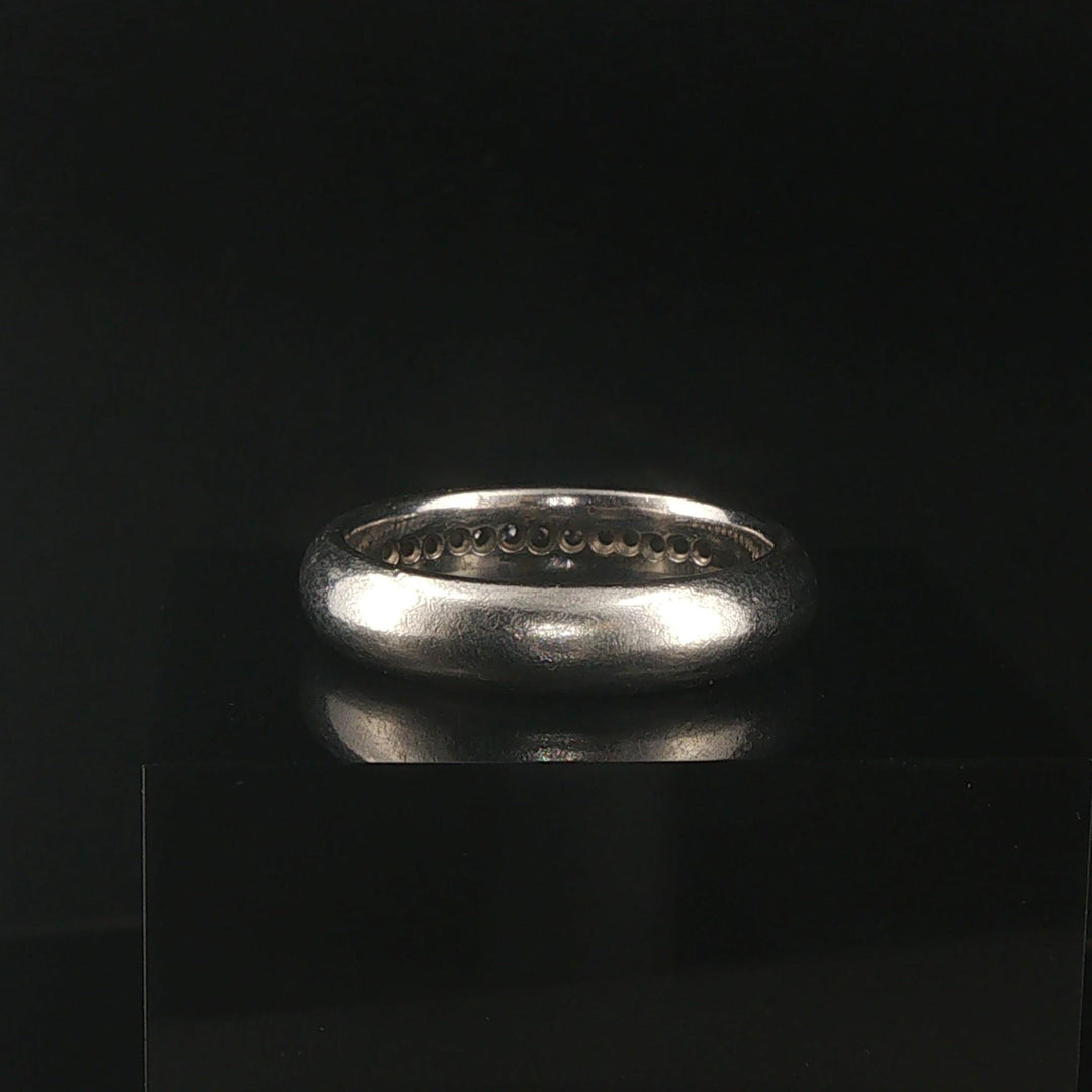 Platinum 950 and 0.50cttw Pave Set Diamond Solid Men's Band Ring Size 10.5