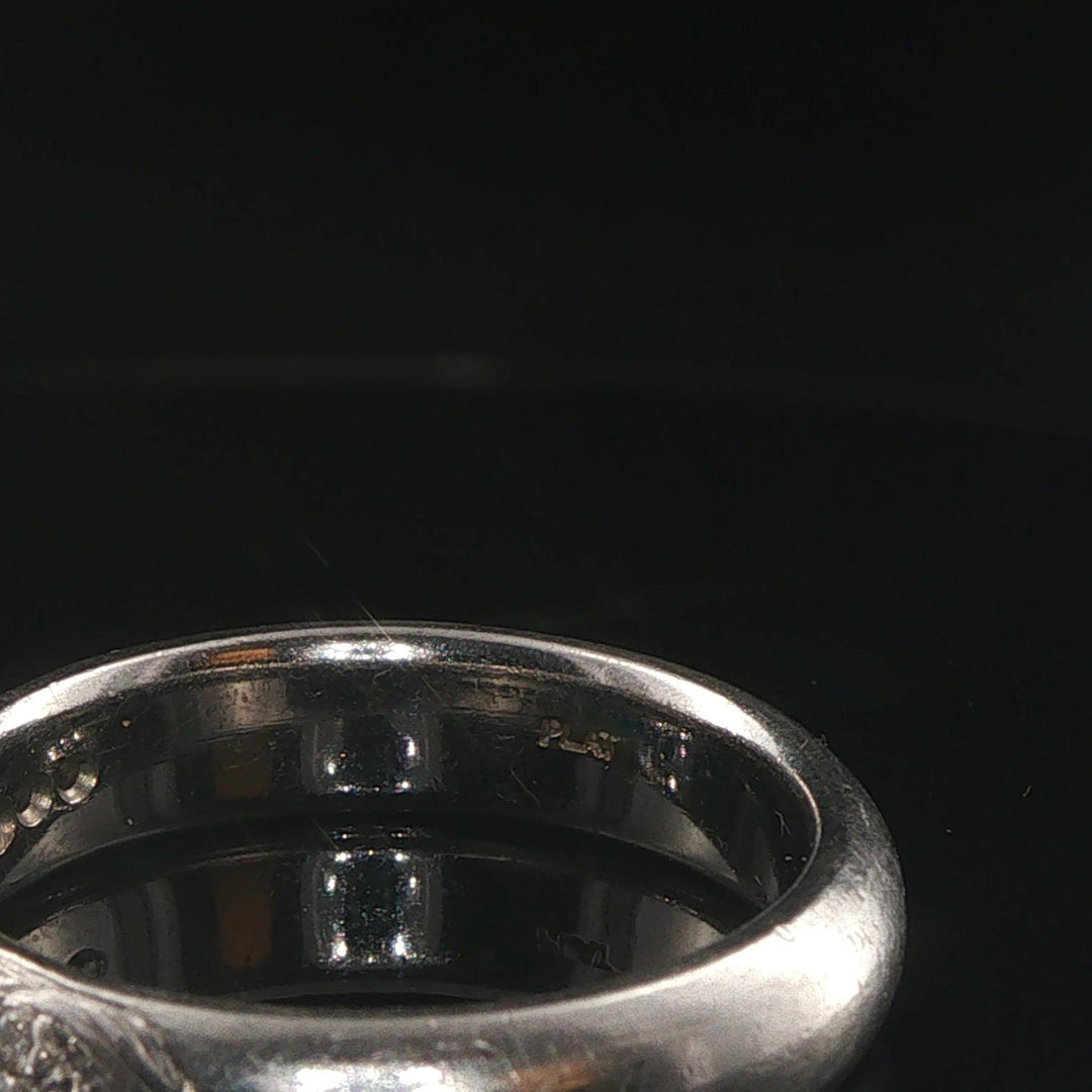 Platinum 950 and 0.50cttw Pave Set Diamond Solid Men's Band Ring Size 10.5