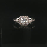 Platinum and 0.90ct Center Diamond Vintage Ring Size 8.5