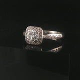Platinum and 0.90ct Center Diamond Vintage Ring Size 8.5
