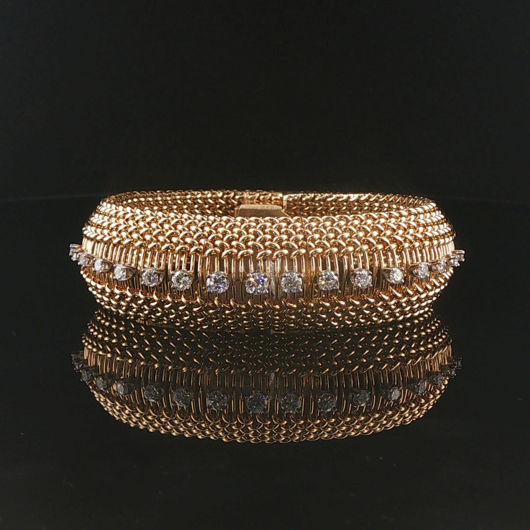 14k Yellow Gold and 1cttw Diamond Vintage Omega Hidden Watch Vintage Bracelet 7"