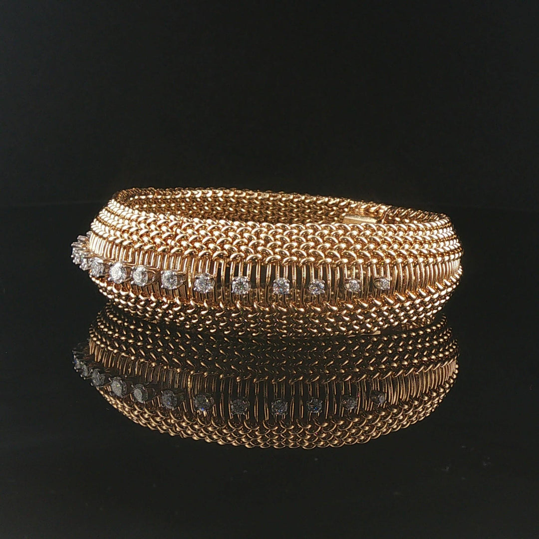 14k Yellow Gold and 1cttw Diamond Vintage Omega Hidden Watch Vintage Bracelet 7"