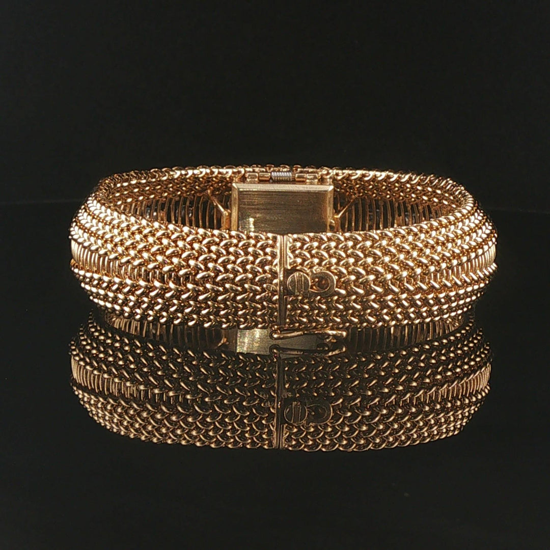 14k Yellow Gold and 1cttw Diamond Vintage Omega Hidden Watch Vintage Bracelet 7"
