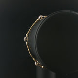 14k Yellow and White Gold 17g Diamond Ladies Bar Link Bracelet 7"