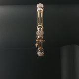 14k Yellow and White Gold 17g Diamond Ladies Bar Link Bracelet 7"