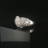 14k White Gold and 2.50cttw Pave Set Diamond Heart Ring Size 10