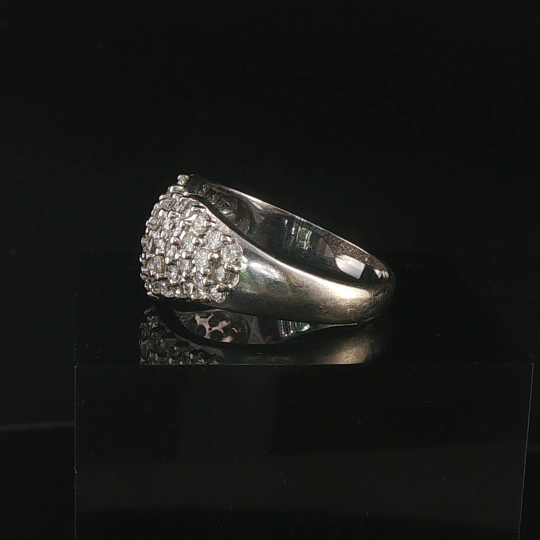 14k White Gold and 2.50cttw Pave Set Diamond Heart Ring Size 10