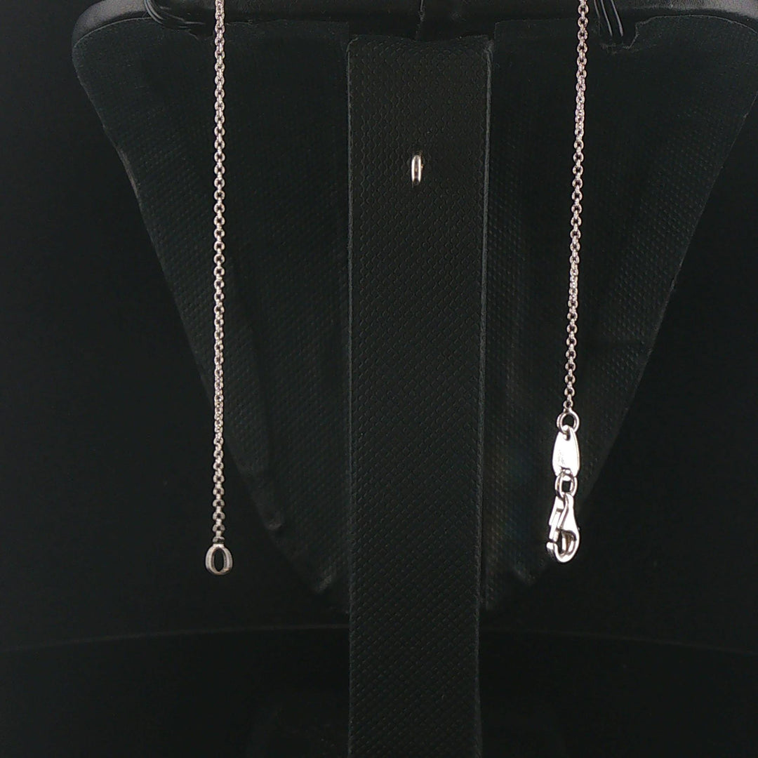 14k White Gold Tanzanite and Diamond Floral Pendant Necklace 16.5"