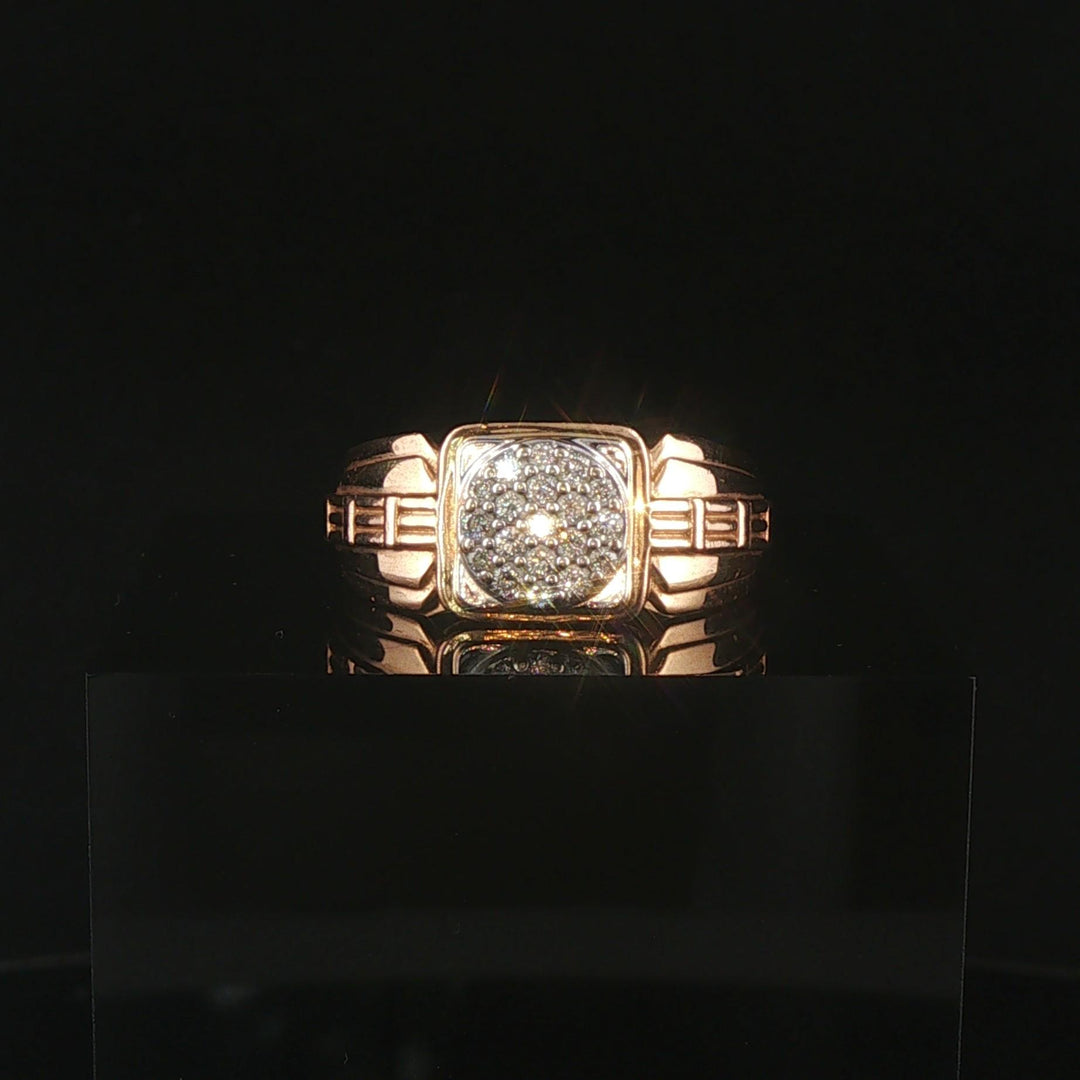 18k Rose Gold and 0.32cttw Diamond Vintage Men's Ring Size 9.5
