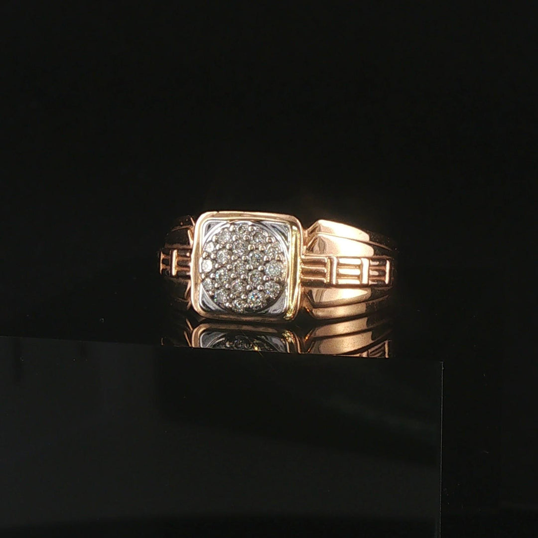 18k Rose Gold and 0.32cttw Diamond Vintage Men's Ring Size 9.5