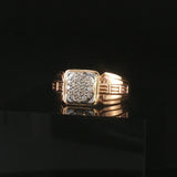 18k Rose Gold and 0.32cttw Diamond Vintage Men's Ring Size 9.5