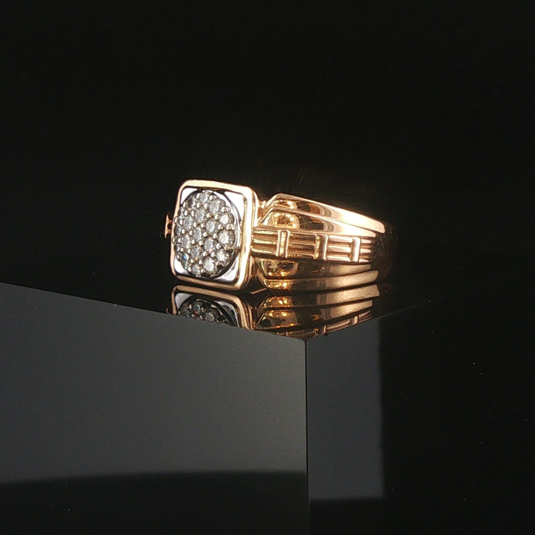 18k Rose Gold and 0.32cttw Diamond Vintage Men's Ring Size 9.5