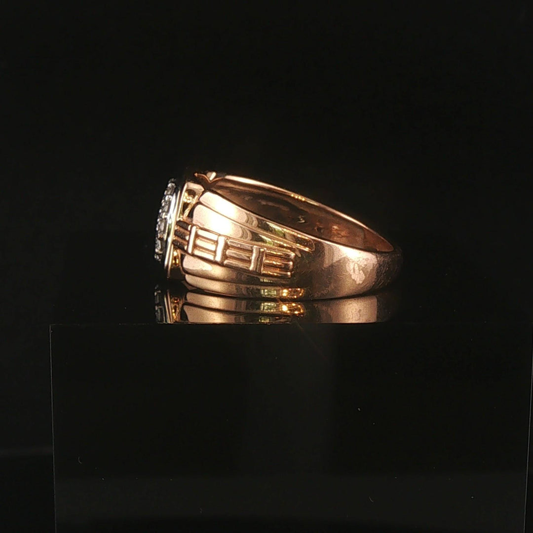 18k Rose Gold and 0.32cttw Diamond Vintage Men's Ring Size 9.5