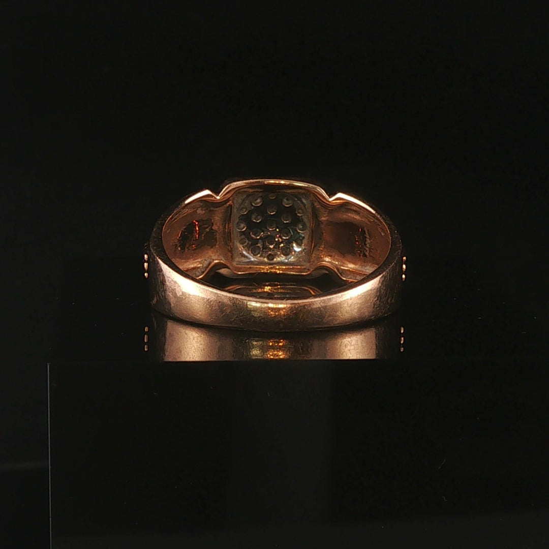 18k Rose Gold and 0.32cttw Diamond Vintage Men's Ring Size 9.5