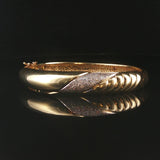 14k Yellow Gold and 0.50cttw Diamond 36.4g Solid Heavy Bangle Bracelet 6.5"