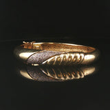 14k Yellow Gold and 0.50cttw Diamond 36.4g Solid Heavy Bangle Bracelet 6.5"