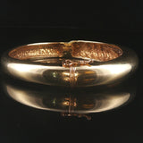 14k Yellow Gold and 0.50cttw Diamond 36.4g Solid Heavy Bangle Bracelet 6.5"