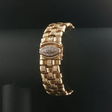 14k Yellow Gold and Diamond 39.8g Heavy Basket Weave Woven Link Bracelet 7"