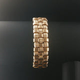 14k Yellow Gold and Diamond 39.8g Heavy Basket Weave Woven Link Bracelet 7"