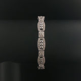 14k White Gold and 1cttw Diamond Vintage Intricate Filigree Link Bracelet 7"