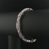 14k White Gold and 1cttw Diamond Vintage Intricate Filigree Link Bracelet 7"