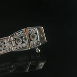 14k White Gold and 1cttw Diamond Vintage Intricate Filigree Link Bracelet 7"