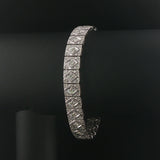 18k White Gold and 2.50cttw Diamond Vintage Intricate Panel Link Bracelet 7.25"