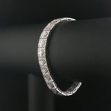 18k White Gold and 2.50cttw Diamond Vintage Intricate Panel Link Bracelet 7.25"