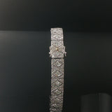 18k White Gold and 2.50cttw Diamond Vintage Intricate Panel Link Bracelet 7.25"