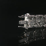 18k White Gold and 2.50cttw Diamond Vintage Intricate Panel Link Bracelet 7.25"
