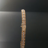 14k Yellow Gold and 2cttw Diamond 19.4g Ladies Fancy Link Bracelet 7"