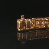 14k Yellow Gold and 2cttw Diamond 19.4g Ladies Fancy Link Bracelet 7"