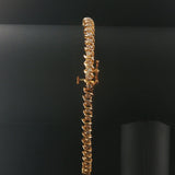 14k Yellow Gold and 2cttw Diamond S Link Vintage Tennis Bracelet 8"