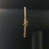 14k Yellow Gold and 4.5cttw Diamond Vintage Tennis Bracelet 7"