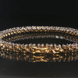 14k Yellow Gold and 4.5cttw Diamond Vintage Tennis Bracelet 7"