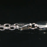 14k White Gold and Diamond Bismark Link Heart Pendant Necklace Italy 19"
