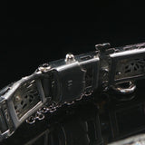 14k White Gold Diamond and Sapphire Vintage Intricate Filigree Link Bracelet 7"