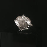 14k White Gold and 1.25cttw Round and Baguette Diamond Heart Ring Size 7