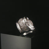 14k White Gold and 1.25cttw Round and Baguette Diamond Heart Ring Size 7