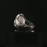 14k White Gold and 1.25cttw Round and Baguette Diamond Heart Ring Size 7