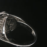 14k White Gold and 1.25cttw Round and Baguette Diamond Heart Ring Size 7
