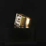18k Yellow Gold Blue Sapphire Ruby and Diamond Band Ring Size 7.5