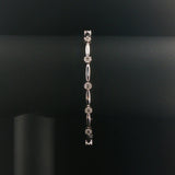 14k White Gold and 1.30cttw Diamond Cluster Floral Link Bracelet 7.5"