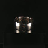 14k White Gold Mother of Pearl Inlay and Diamond Band Ring Size 7