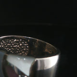 14k White Gold Mother of Pearl Inlay and Diamond Band Ring Size 7