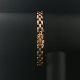 14k Yellow Gold Emerald and Diamond 16g Ladies Panther Link Bracelet 7.25"