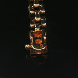 14k Yellow Gold Emerald and Diamond 16g Ladies Panther Link Bracelet 7.25"