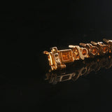 14k Yellow Gold and 2.25cttw Diamond S Link Vintage Tennis Bracelet 7"